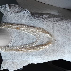 J. Crew Cap Sleeve White Ruffle Lace Dress - New with Tags!